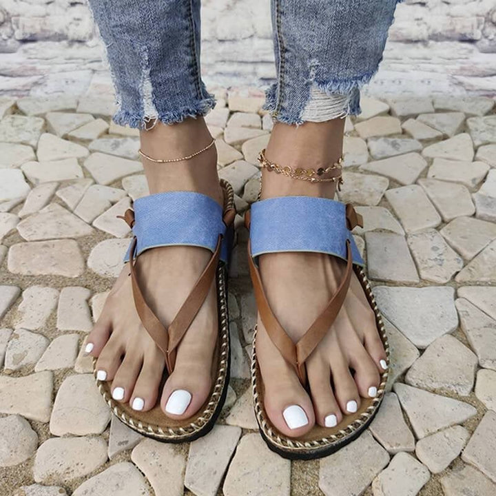 Isa - Elegantes y cómodas sandalias azules sin cordones para mujer