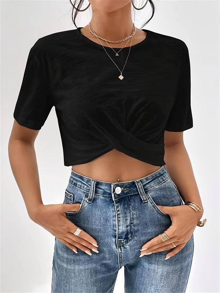 Camiseta de Textura Femenina en Bonito Color Cereza