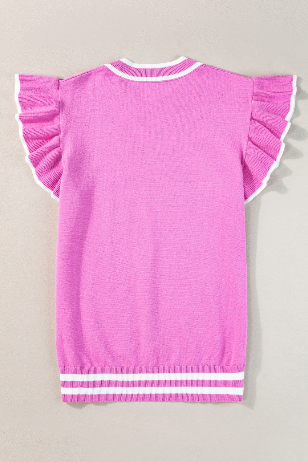 Lana - Top de moda de punto acanalado con cuello redondo para mujer