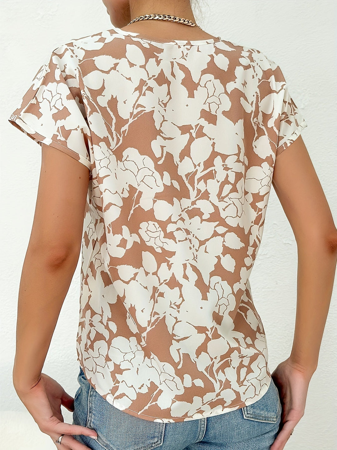 Ariel - Femenino top de verano con encantador estampado floral