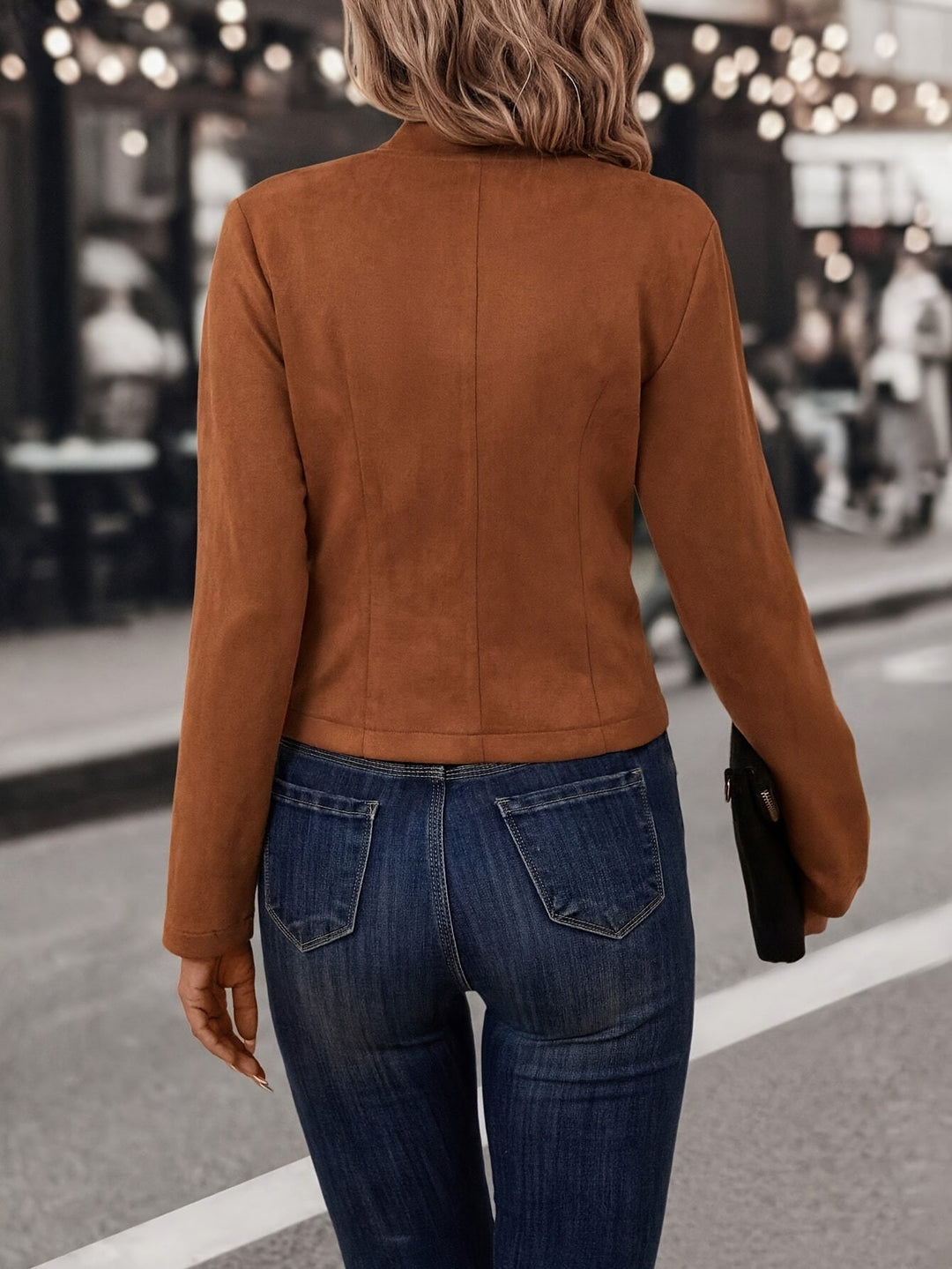Doris - Elegante chaqueta de primavera con doble botonadura y frente abierto para mujer