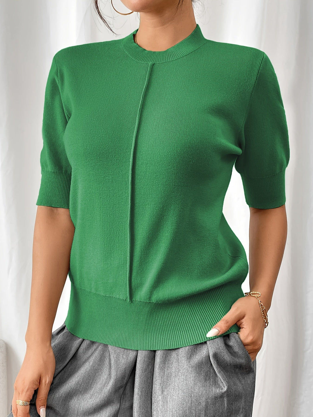 Top de verano de punto con cuello alto para mujer | Elise