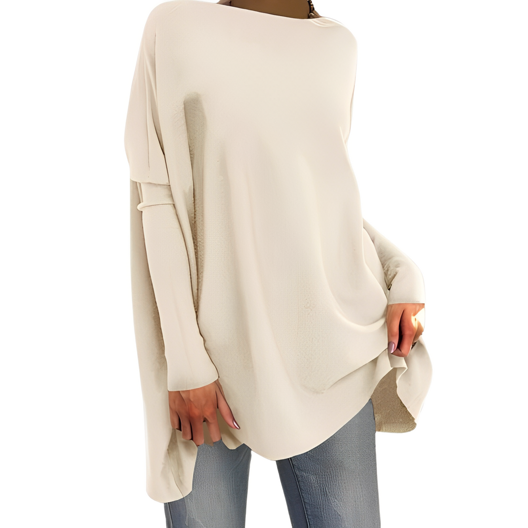 Kiana - Elegante blusa oversize de manga larga y escote redondo para un look otoñal perfecto