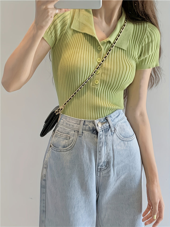 Top Chic de Punto con Cuello en V para Mujer | Chloe