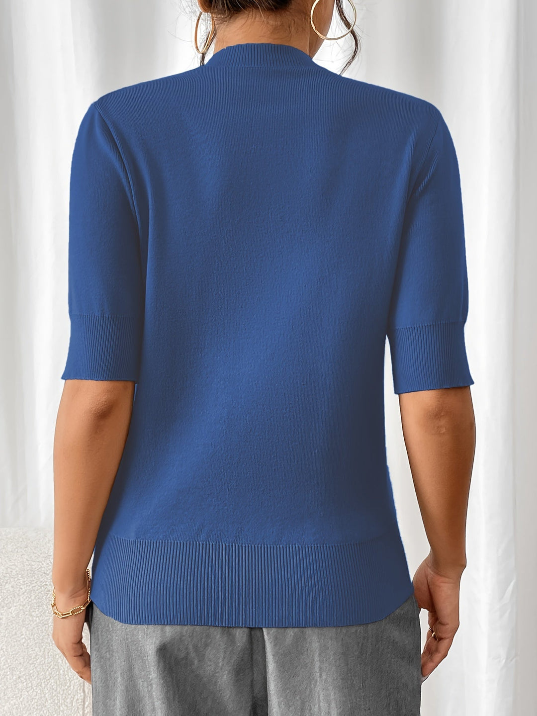Top de verano de punto con cuello alto para mujer | Elise