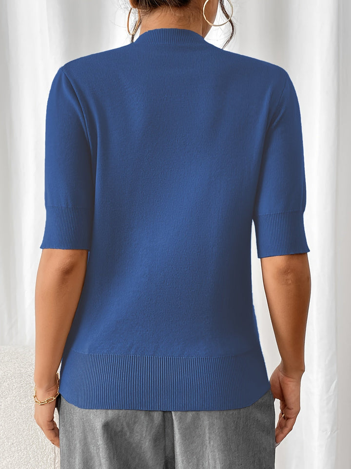 Top de verano de punto con cuello alto para mujer | Elise