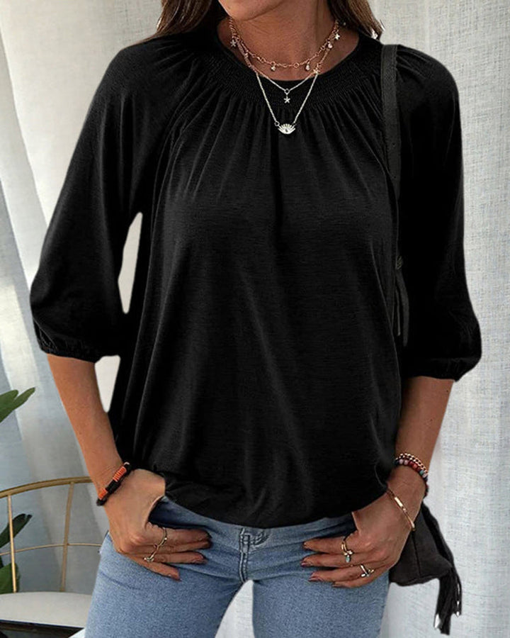 Kira - Elegante y versátil camiseta de cuello redondo para mujer