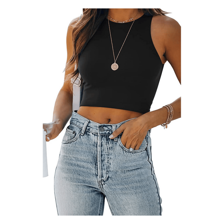 Emily - Croptop halter para mujer, sexy y a la moda