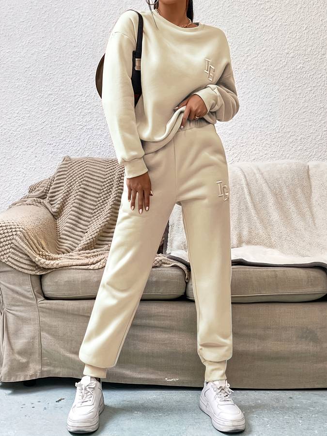 Joy - Elegante conjunto de jersey y pantalón para mujer