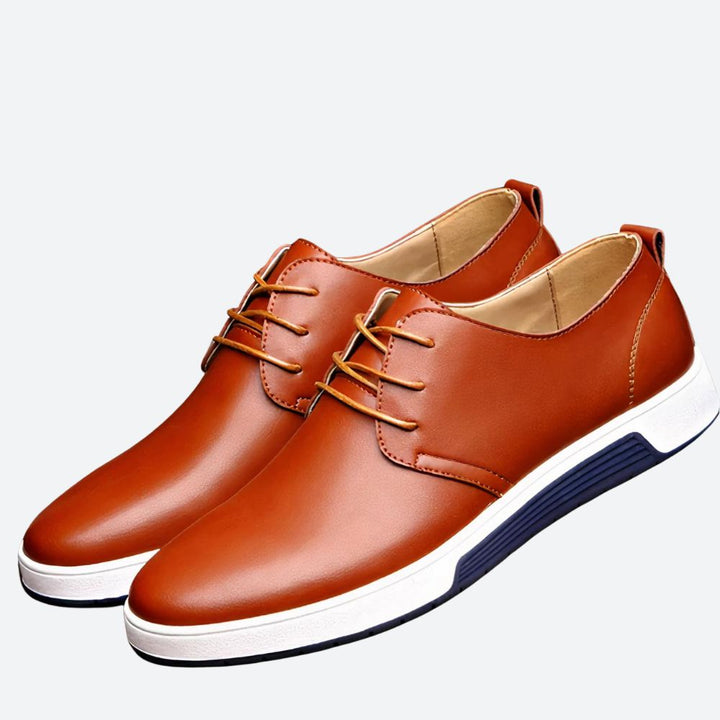 Elegantes zapatos ortopédicos de piel para hombre - Agosto