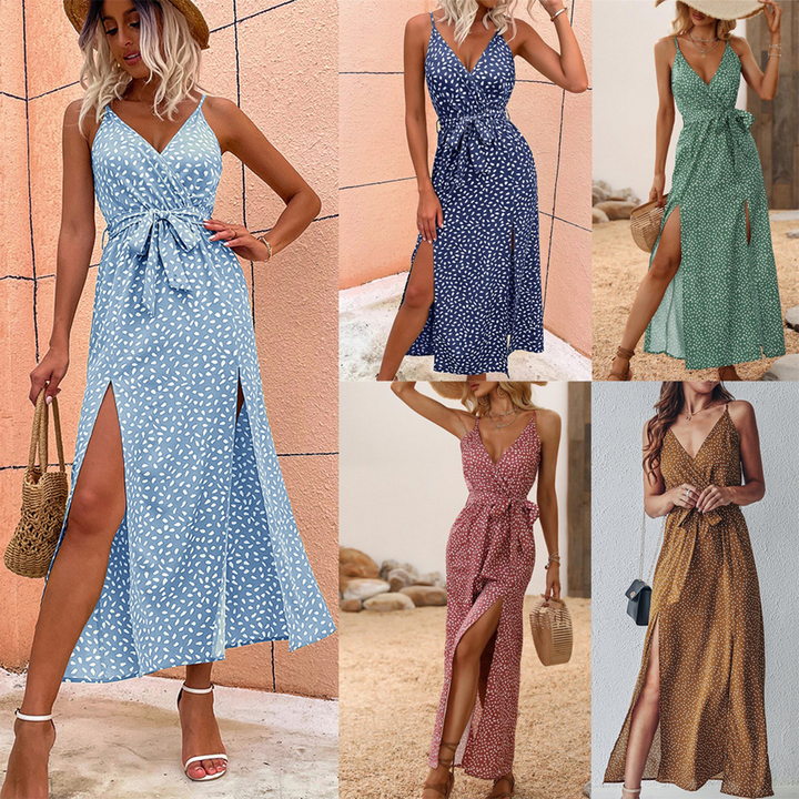 EIRINI - Elegante maxivestido con seductora abertura