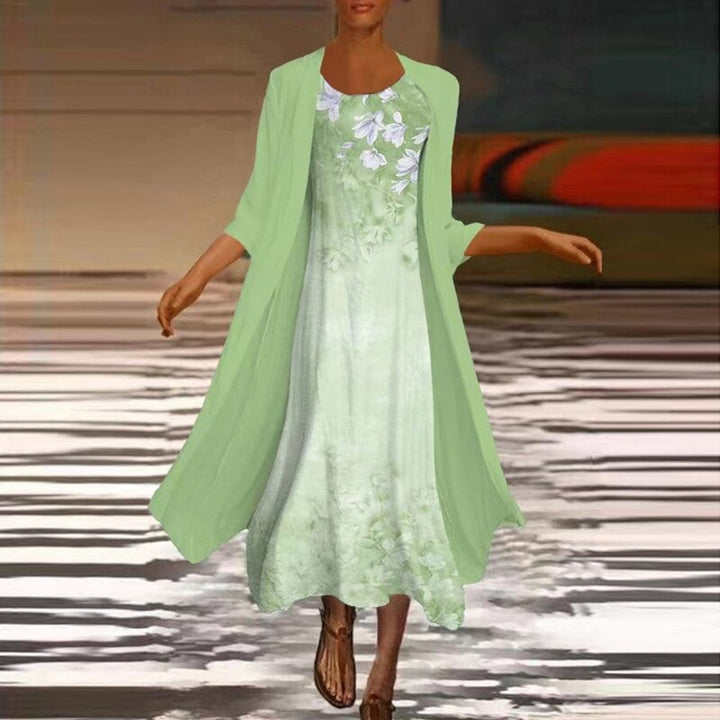 Amora - Elegante vestido largo con chaqueta blusa chic para mujer