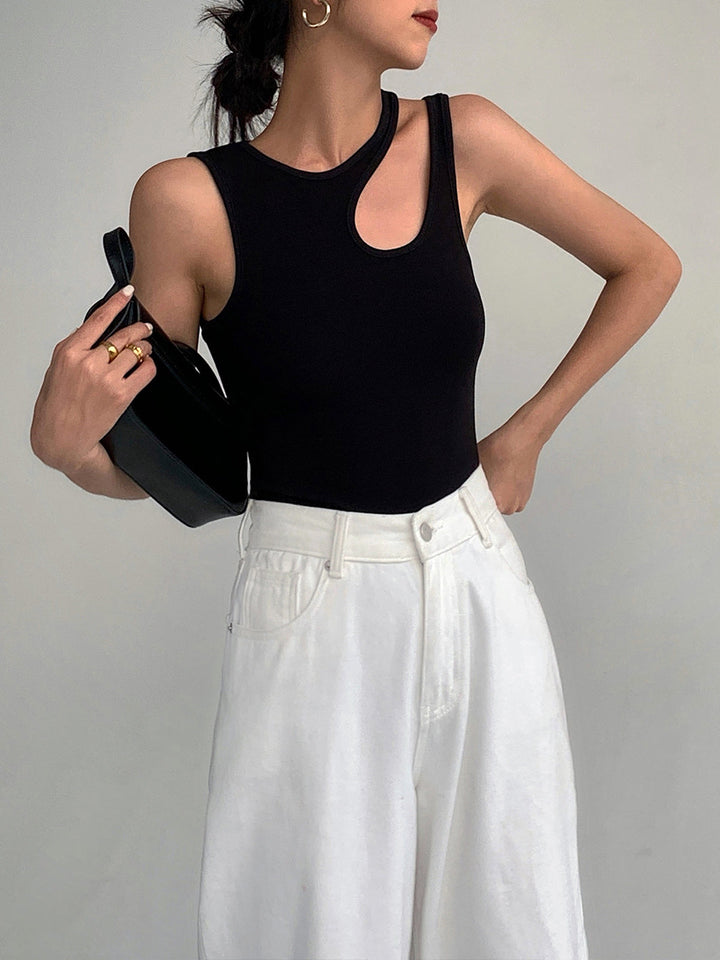 Rita - Elegante camiseta de tirantes recortada para mujer