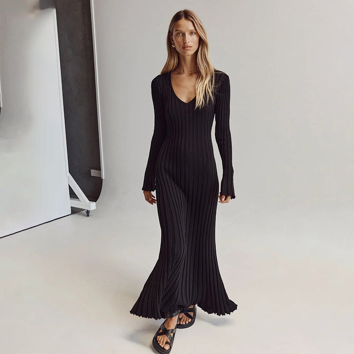 ABIGAIL - Elegante maxivestido de punto para un look deslumbrante