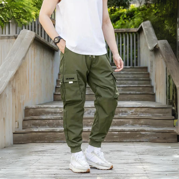 ATHANASIOS - Pantalones cargo de hombre resistentes con cordón de moda en la cintura