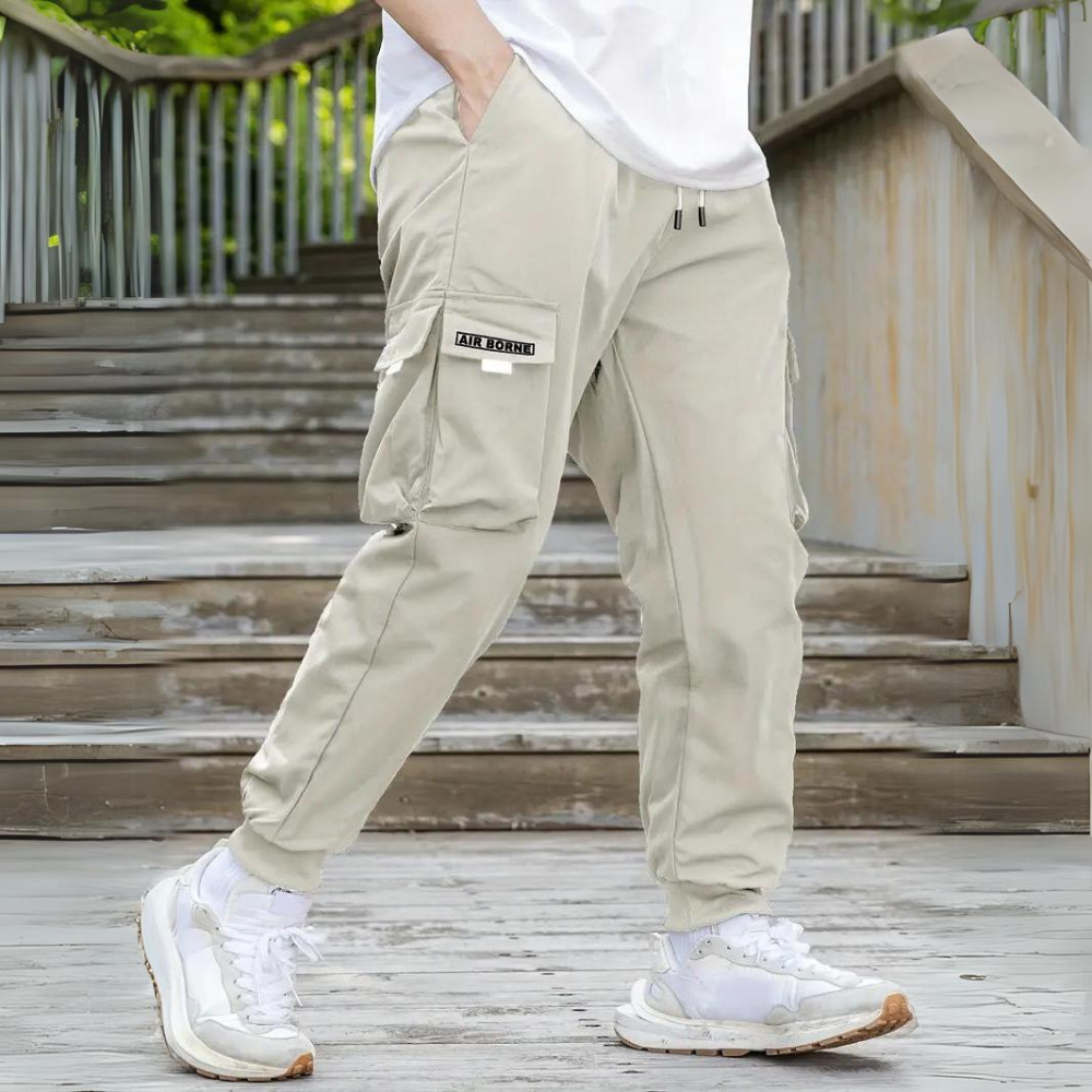 ATHANASIOS - Pantalones cargo de hombre resistentes con cordón de moda en la cintura