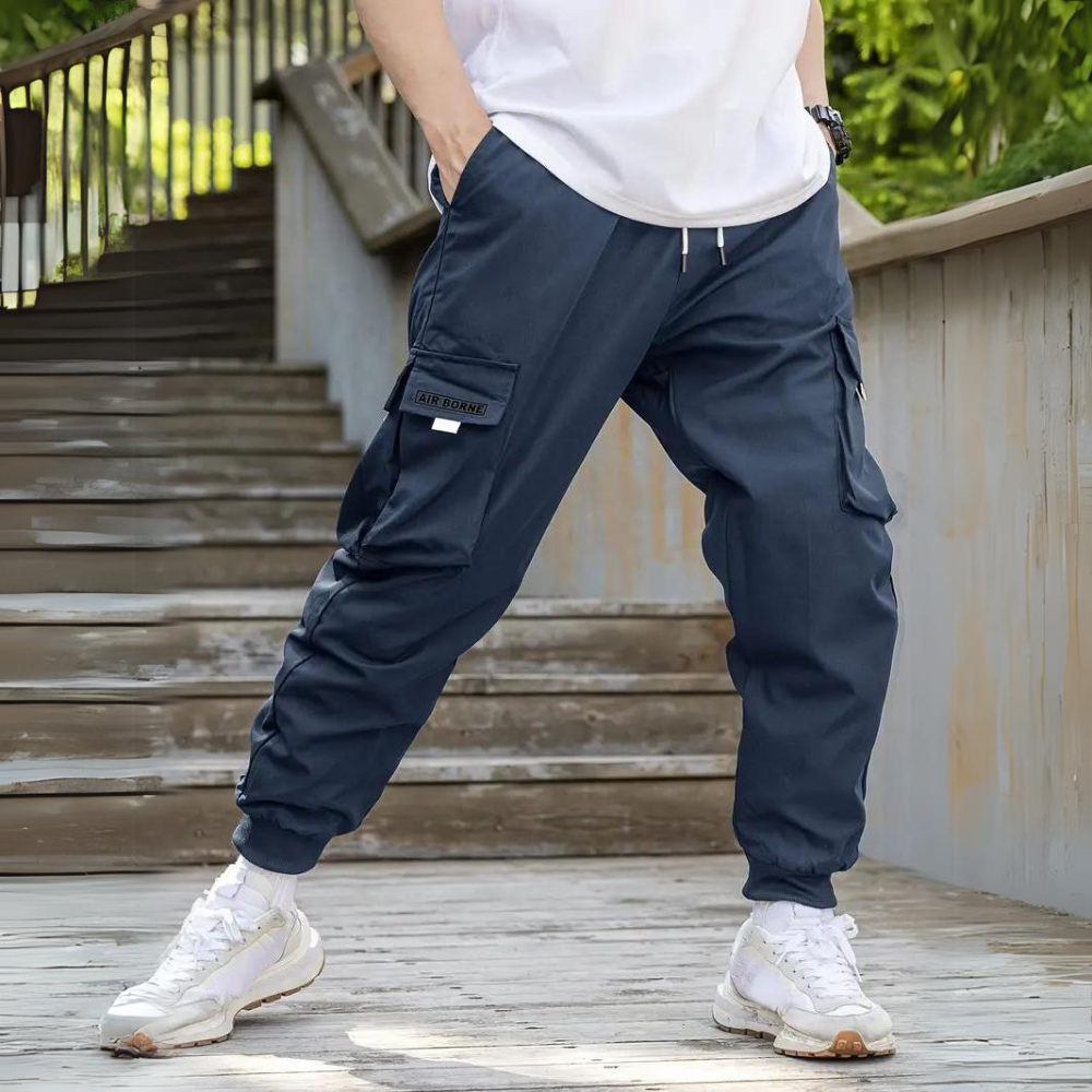 ATHANASIOS - Pantalones cargo de hombre resistentes con cordón de moda en la cintura