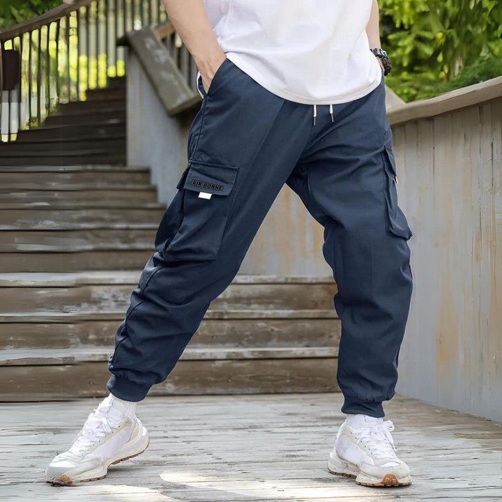 ATHANASIOS - Pantalones cargo de hombre resistentes con cordón de moda en la cintura