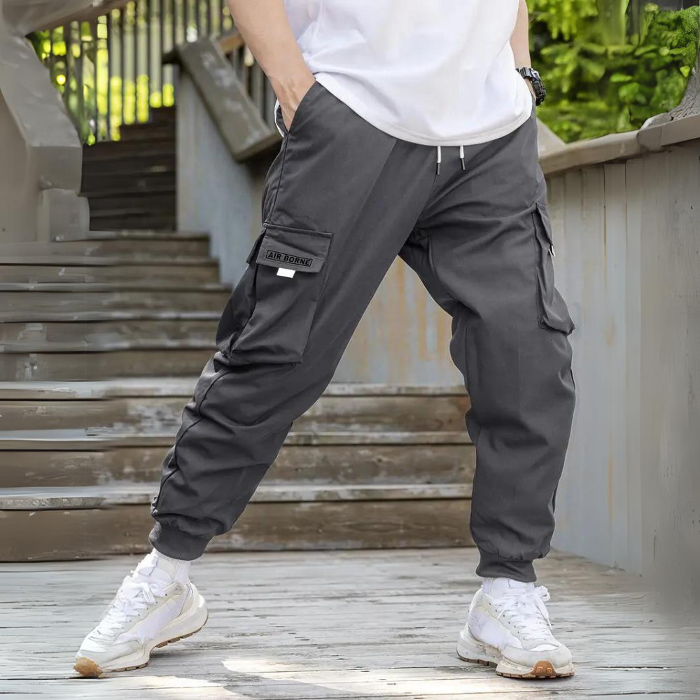 ATHANASIOS - Pantalones cargo de hombre resistentes con cordón de moda en la cintura