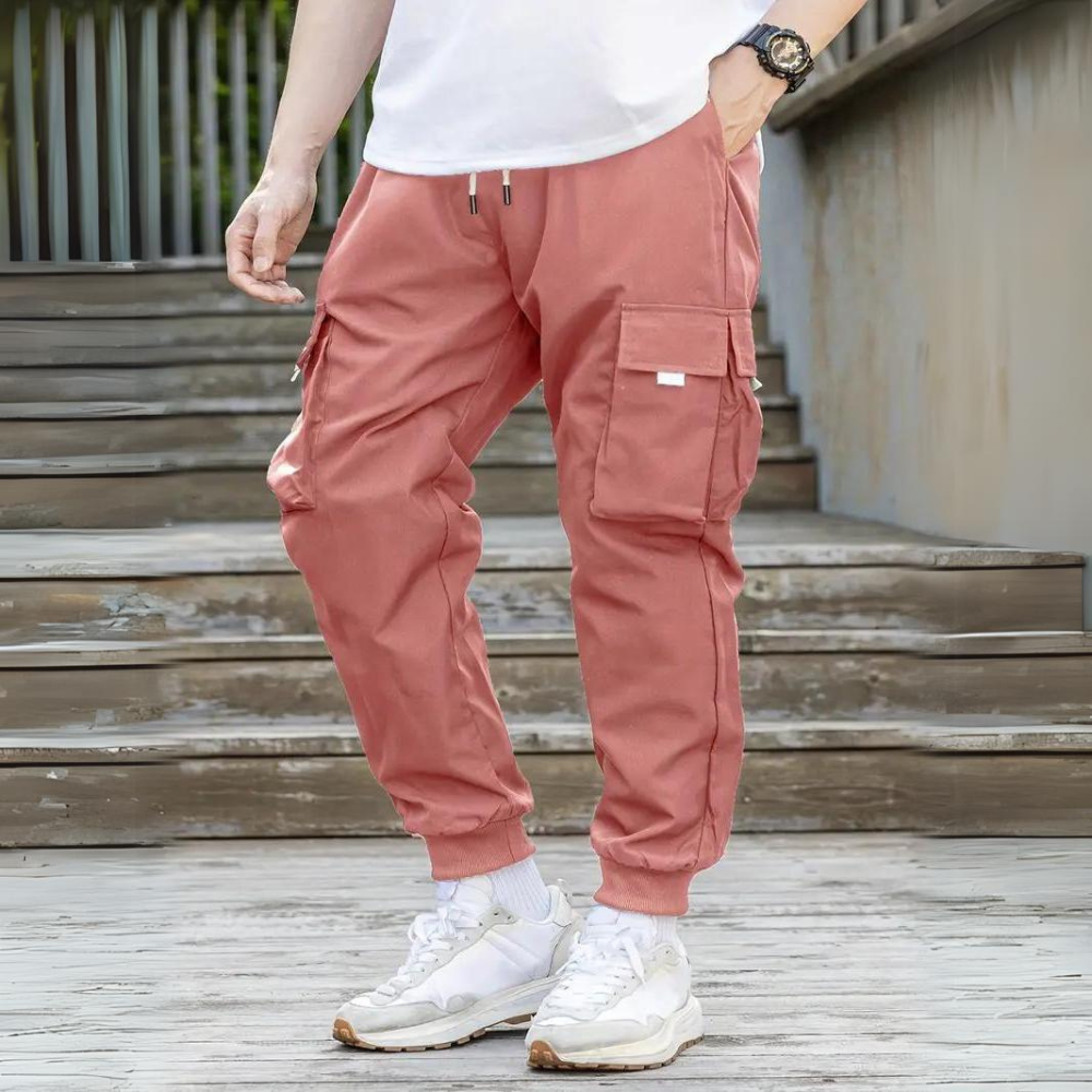 ATHANASIOS - Pantalones cargo de hombre resistentes con cordón de moda en la cintura