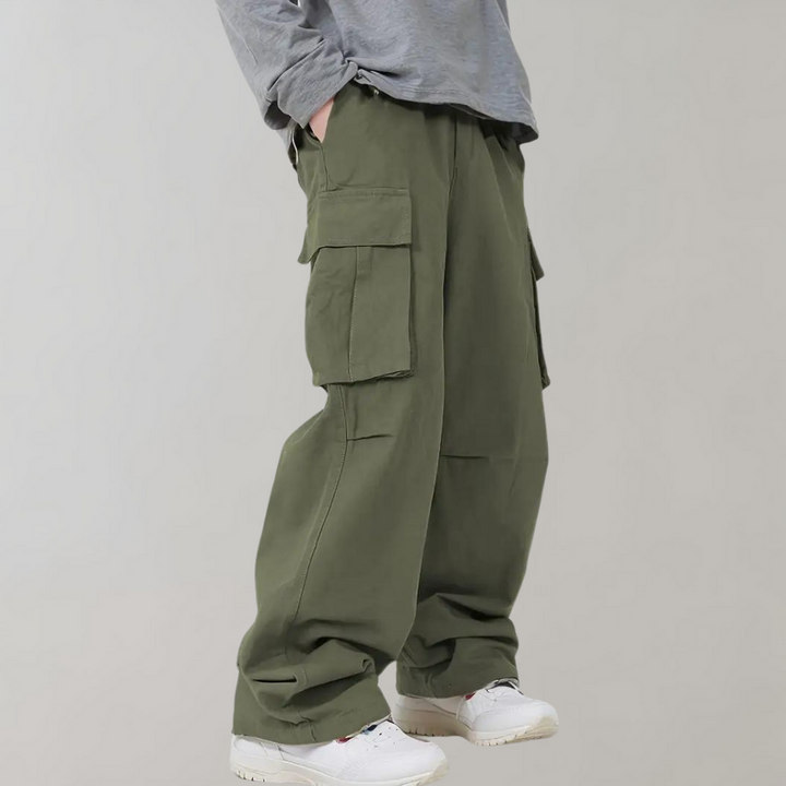 Asger - Elegantes pantalones cargo para hombre con perneras rectas