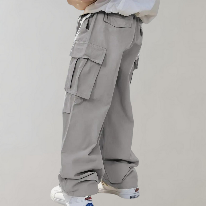 Asger - Elegantes pantalones cargo para hombre con perneras rectas