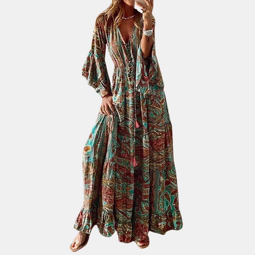Agathe - Precioso maxivestido bohemio para mujer