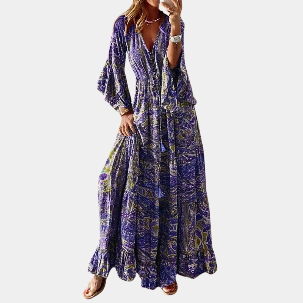 Agathe - Precioso maxivestido bohemio para mujer