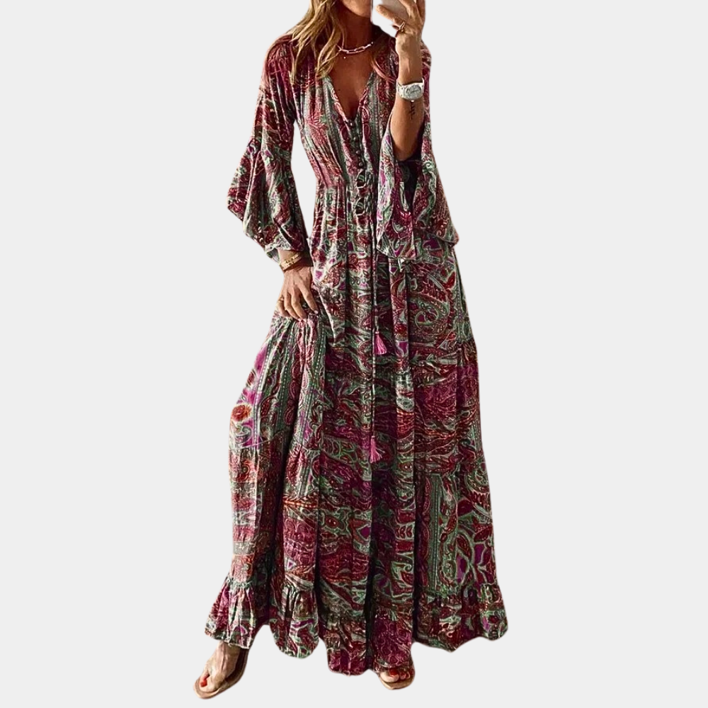 Agathe - Precioso maxivestido bohemio para mujer