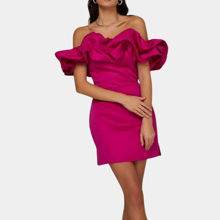 Elegante minivestido con volantes para mujer - Colección Ambre