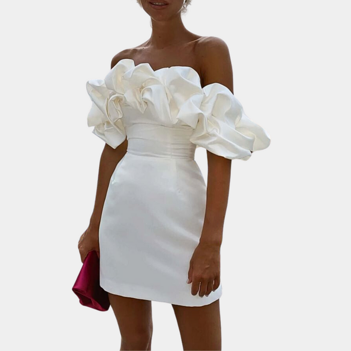 Elegante minivestido con volantes para mujer - Colección Ambre