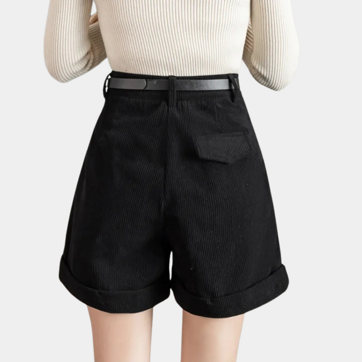 Elmeena - Pantalones cortos de pana para mujer de lujo y máxima comodidad