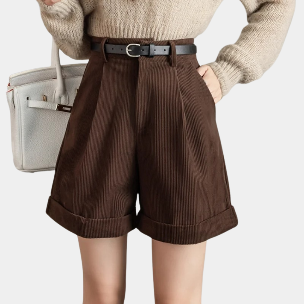 Elmeena - Pantalones cortos de pana para mujer de lujo y máxima comodidad