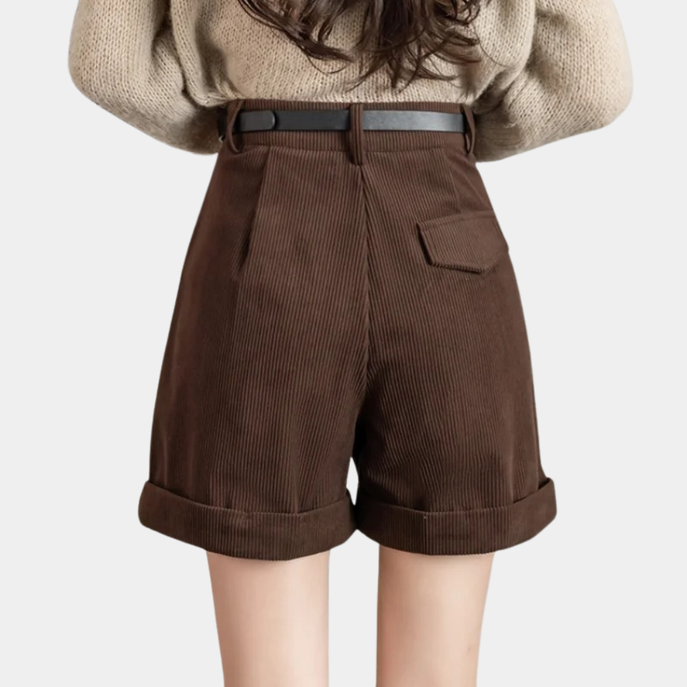 Elmeena - Pantalones cortos de pana para mujer de lujo y máxima comodidad