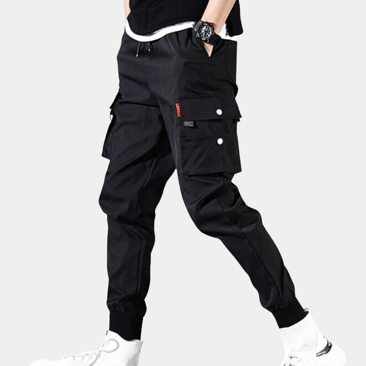 Benvolio - Elegantes pantalones cargo para hombre con prácticos bolsillos con solapa