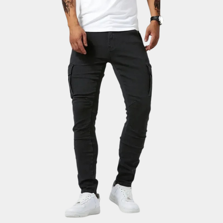 Amara - Pantalón cargo elástico Comfort Fit para hombre