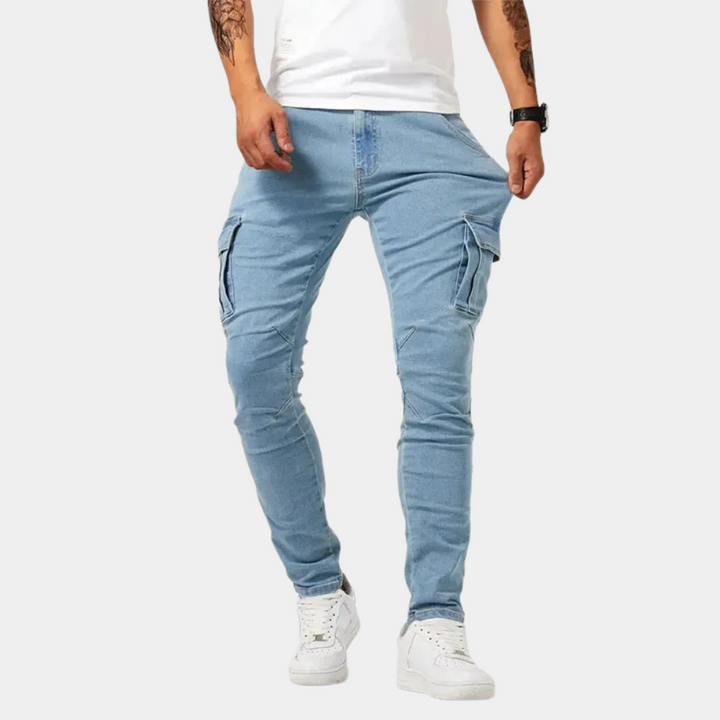 Amara - Pantalón cargo elástico Comfort Fit para hombre