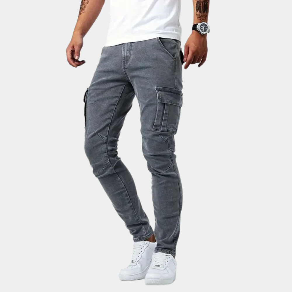 Amara - Pantalón cargo elástico Comfort Fit para hombre