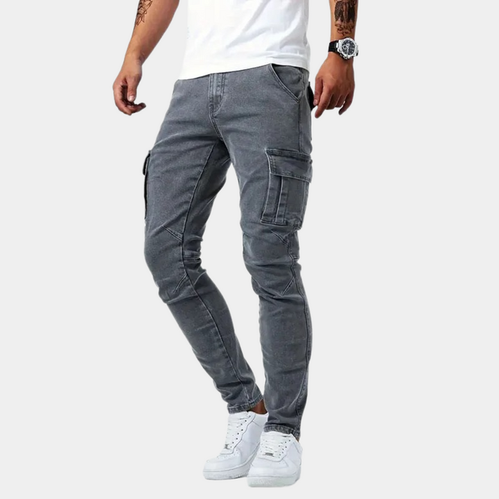 Amara - Pantalón cargo elástico Comfort Fit para hombre