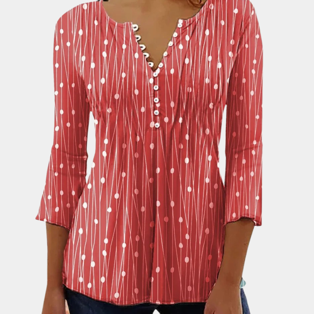 Zara - Elegante blusa de mujer con divertidos lunares
