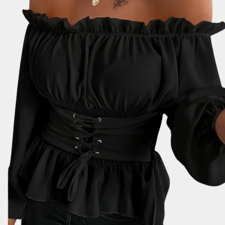 Elegante blusa sin hombros para mujer con estilo