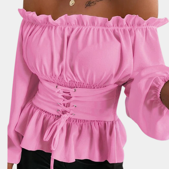 Elegante blusa sin hombros para mujer con estilo
