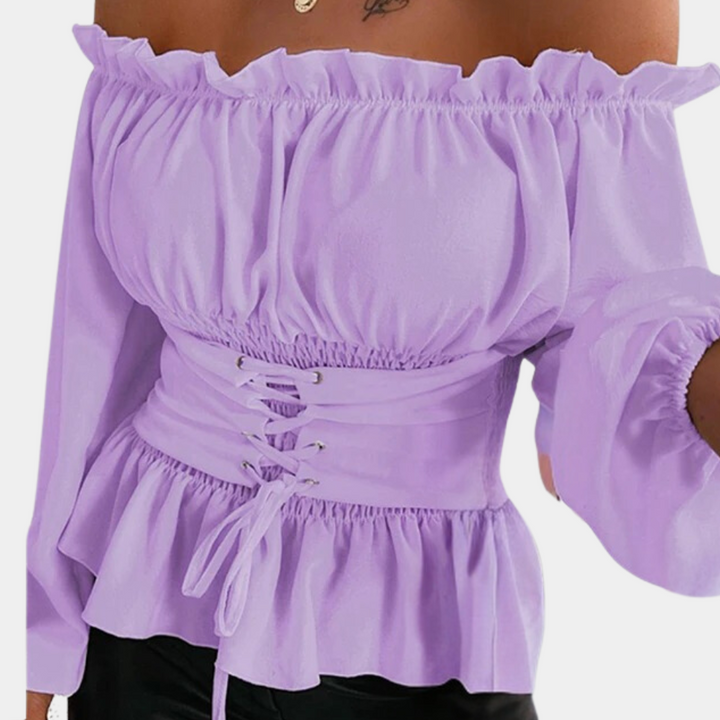 Elegante blusa sin hombros para mujer con estilo