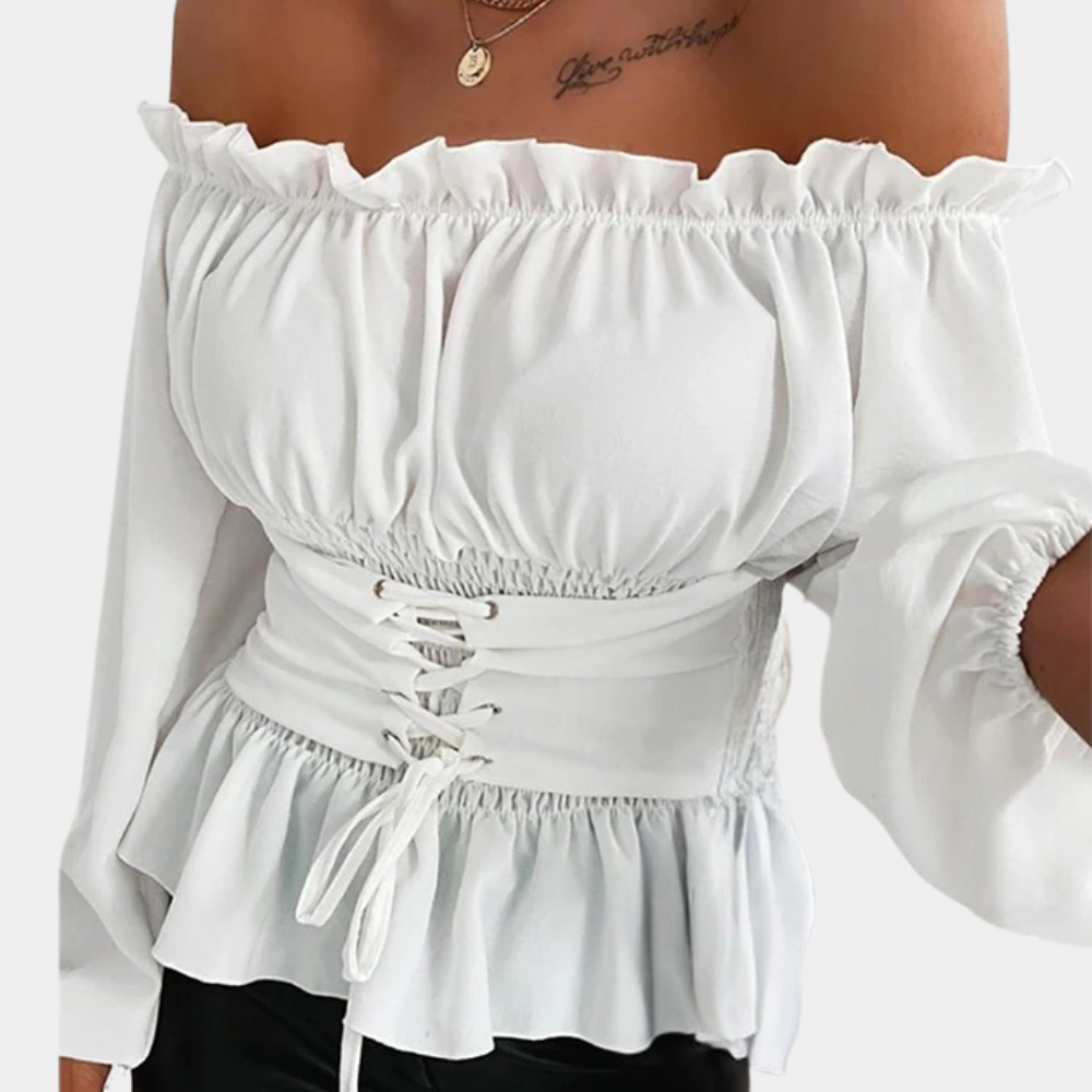 Elegante blusa sin hombros para mujer con estilo
