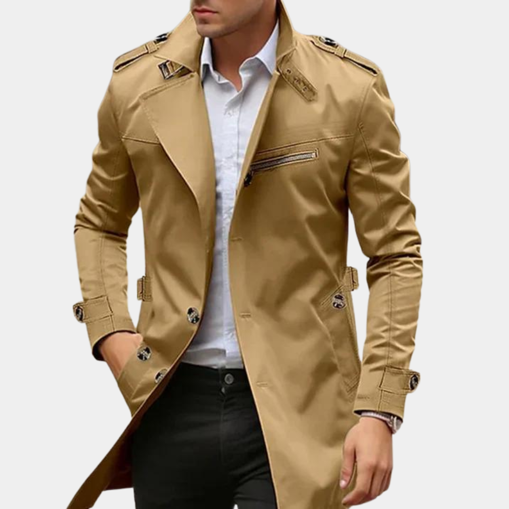 Elegante gabardina para hombre