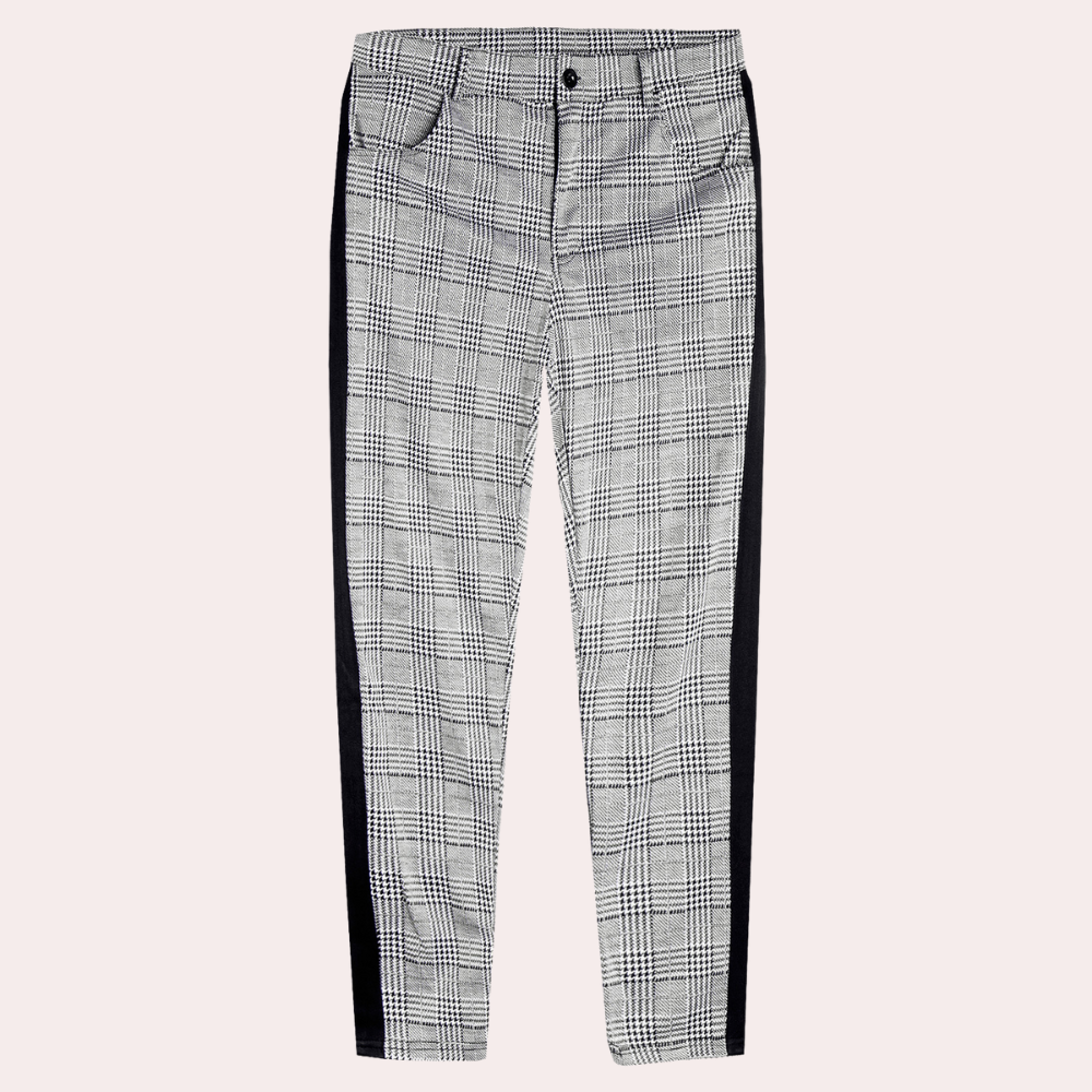 Anton - Moderno pantalón retro a cuadros de corte ajustado para hombre