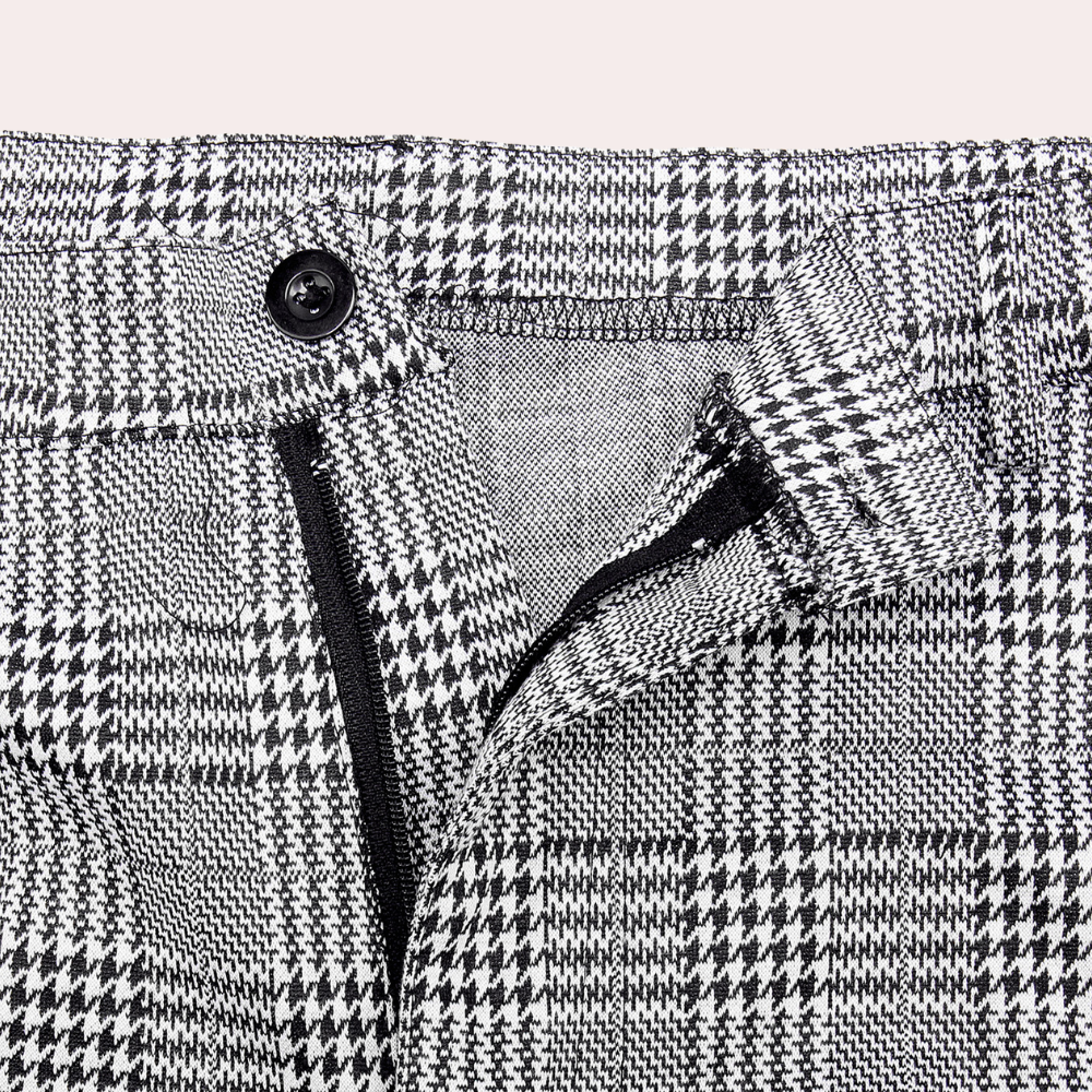 Anton - Moderno pantalón retro a cuadros de corte ajustado para hombre