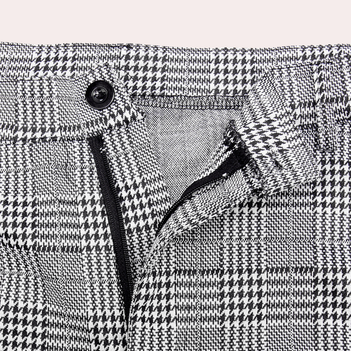 Anton - Moderno pantalón retro a cuadros de corte ajustado para hombre