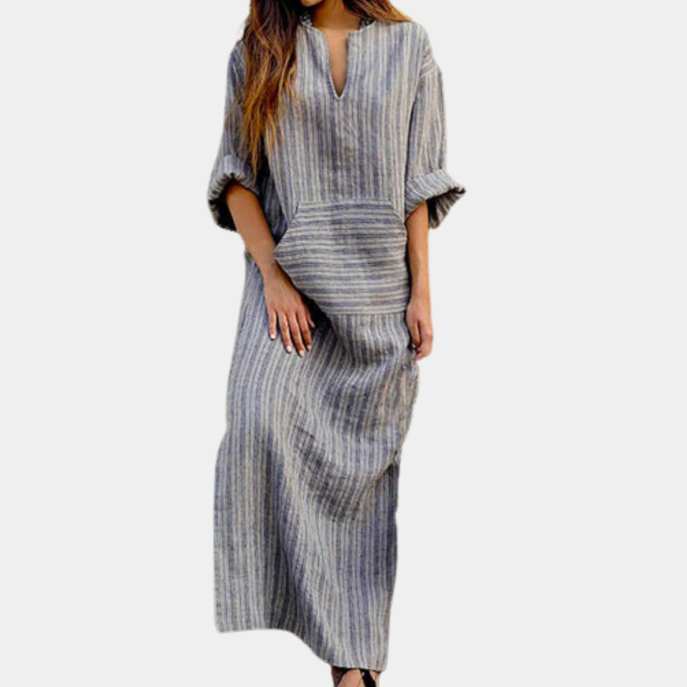 Vestido casual a rayas de moda para mujer