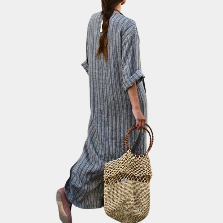 Vestido casual a rayas de moda para mujer